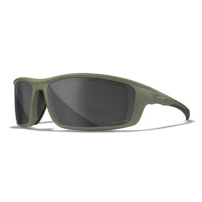 Wiley X WX Grid Sunglasses Matte Utility Green Frame Captivate Pol Grey Lens CCGRD08