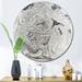 East Urban Home Marble Liquid Art In Shades Of Grey I - Modern Metal Circle Wall Art Metal in Black/White | 11 H x 11 W x 1 D in | Wayfair