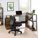 Inbox Zero Gustina Desk Wood in Black/Brown | 34 H x 39 W x 32 D in | Wayfair DD725AF6A94748659B3A41DD674D0303