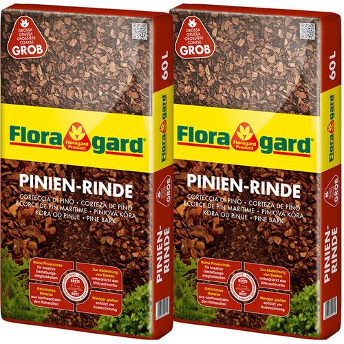 Pinienrinde Pinien Rinde Rindenmulch Rinden Mulch Bodenabdeckung grob (2 x 60L) - Floragard