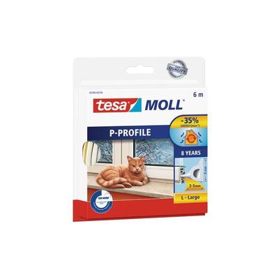 tesa Moll P-Profil Classic 6 m, weiß Türdichtungen & Fensterdichtungen