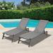Outdoor 2-Pcs Set Chaise Lounge Chairs,Five-Position Adjustable Aluminum Recliner,All Weather for Patio,Beach,Yard,Pool
