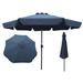 10 ft Patio Umbrella Market Table Round Umbrella Outdoor Garden with Crank and Push Button Tilt