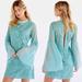 Free People Dresses | Free People | Nwt Cleo Canton Embroidered Bell Long Sleeves Mini Dress | Color: Blue/Green | Size: 6