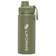 Liforme Portable Water Bottle, Leakproof Screw Top, Lightweight, Eco-friendly, Hot/Cold Vacuum Insulation, Sweat-Free Double-Walled Design, BPA-Free, Grippy Textured Surface, 520ML - Olive