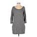 Aerie Casual Dress - Sweater Dress: Gray Color Block Dresses - Women's Size Small