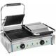 Machine à panini nervurée double - 2 x 1.800 watts acier inox professionnel - Argenté