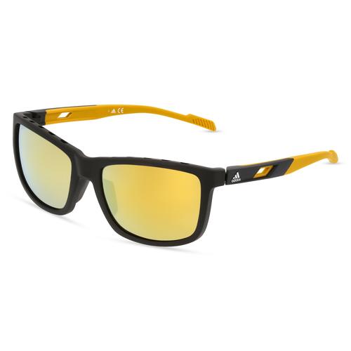 Adidas SP0047 Herren-Sonnenbrille Vollrand Eckig Kunststoff-Gestell, schwarz