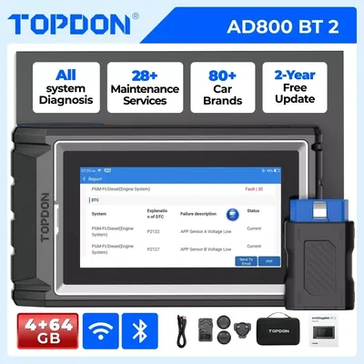 TOPDON Artidiag800 BT 2 OBD2 Professional Car Diagnostic Tool Automotive Scanner All System Scan