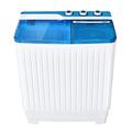 TANGZON Twin Tub Washing Machine, 10.5/8.5/4.5KG Portable Washer and Spin Dryer Combo with Timer Control, Compact Washer for Camping Dorm Caravan RV, 7.5/6.5/3.5KG Washer 3/2/1KG Drying (10.5KG, Blue)