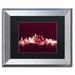 Trademark Fine Art 'Philadelphia PA Skyline Maroon' Framed Graphic Art Canvas | 11 H x 14 W x 0.5 D in | Wayfair MT1198-W1114MF