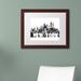 Trademark Fine Art "New York New York Skyline BG-2" by Marlene Watson Framed Graphic Art Canvas, Wood in Black/White | 0.5 D in | Wayfair