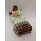 Dolls House Miniatures - Hand Painted Pretty Green Single Bed (1/48th / 1:48 / Quarter Scale ) Nancy