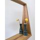 Oak Mirror with shelf for a hallway, Solid Oak handmade mirror frame with a long shelf, Wall mounted mirror with Shelf and shelf for a Lobby