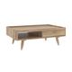 Table basse rectangulaire en bois de manguier 1 tiroir