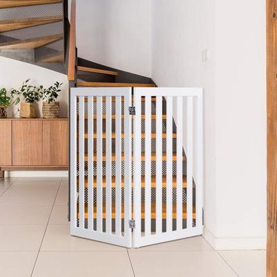Absperrgitter Hunde 89cm Hoch Treppenschutzgitter Schutzgitter Treppengitter Weiss-2 Paneelen