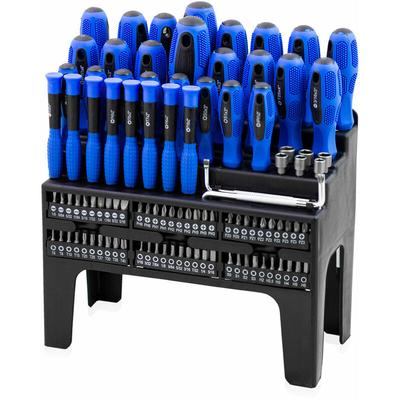 100 tlg Schraubendreher und Bit Set Kreuz Schlitz Torx Sechskant Vierkant Pozidriv ph T10-T30 H2-H6 Image