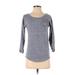 J.Crew Long Sleeve T-Shirt: Gray Tweed Tops - Women's Size 2X-Small