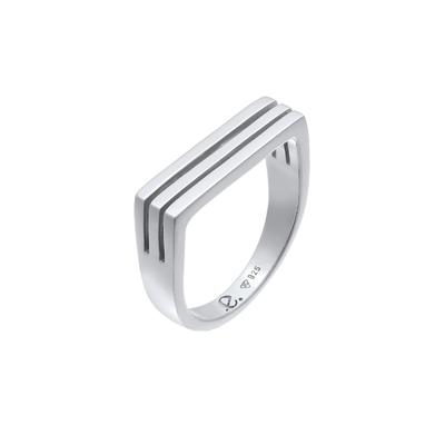 Elli PREMIUM Ring Siegelring Rechteck Unisex 925 Silber rhodiniert 62 Damen Image