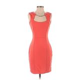 Jennifer Lopez Casual Dress - Sheath Scoop Neck Sleeveless: Orange Solid Dresses - Women's Size 0