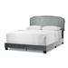 Aric Silver Grey Velvet Queen Bed with Contrasting Piping Accent - Glamour Home GHUB-1371