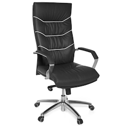 FineBuy XXL Chefsessel Echtleder schwarz Bürostuhl Drehstuhl Schreibtischstuhl Image