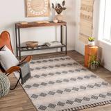 Arij 6'7" x 9' Updated Moroccan Farmhouse Light Gray/Black White/Gray/Dark Gray/Multi Brown/Cream/Medium Gray/Light Beige/Charcoal/Black/Peach Area Rug - Hauteloom