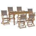 HiTeak Furniture Del Ray 7-Piece Rectangular Teak Outdoor Dining Set - HLS-DRR-T