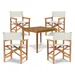 HiTeak Furniture Del Ray 5-Piece Square Teak Outdoor Dining Set - HLS-DRS-W