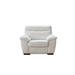 Armchair - Orren Ellis Otto 46.5" Wide Armchair Leather/Genuine Leather in White/Brown | 35.5 H x 46.5 W x 37 D in | Wayfair