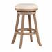 Red Barrel Studio® Swivel Solid Wood Bar Stool Wood in Brown/White | 30 H x 17.5 W x 17.5 D in | Wayfair EF7FC06037AB4D0CBEA0D18E820CD116