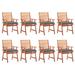 Ebern Designs Patio Dining Chairs Outdoor Patio Chair w/ Cushions Solid Wood Acacia Wood in Brown | 36.22 H x 22.5 W x 24.41 D in | Wayfair