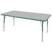 Factory Direct Partners Rectangle T-Mold Adjustable Height Activity Table w/ Standard Swivel Glide Legs Laminate/Metal in Green/Gray | Wayfair