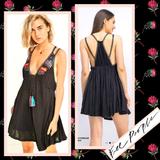 Free People Dresses | Free People Lovers Cove Mini Dress In Black | Color: Black/Pink | Size: L