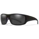 Wiley X WX Omega Sunglasses Matte Black Frame Captivate Pol Grey Lenses ACOME08