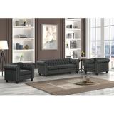 USLivings 3 Piece Linen Blend Standard Foam Living Room Set Linen in Gray | 29 H x 84 W x 34 D in | Wayfair Living Room Sets US2706-S+2C