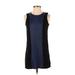 Patterson J. Kincaid Casual Dress - A-Line Crew Neck Sleeveless: Black Color Block Dresses - Women's Size Small