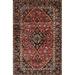 Gray/Red 96 x 0.35 in Indoor Area Rug - Bloomsbury Market Morty Traditional Beige/Gray/Red Area Rug Polyester/Wool | 96 W x 0.35 D in | Wayfair