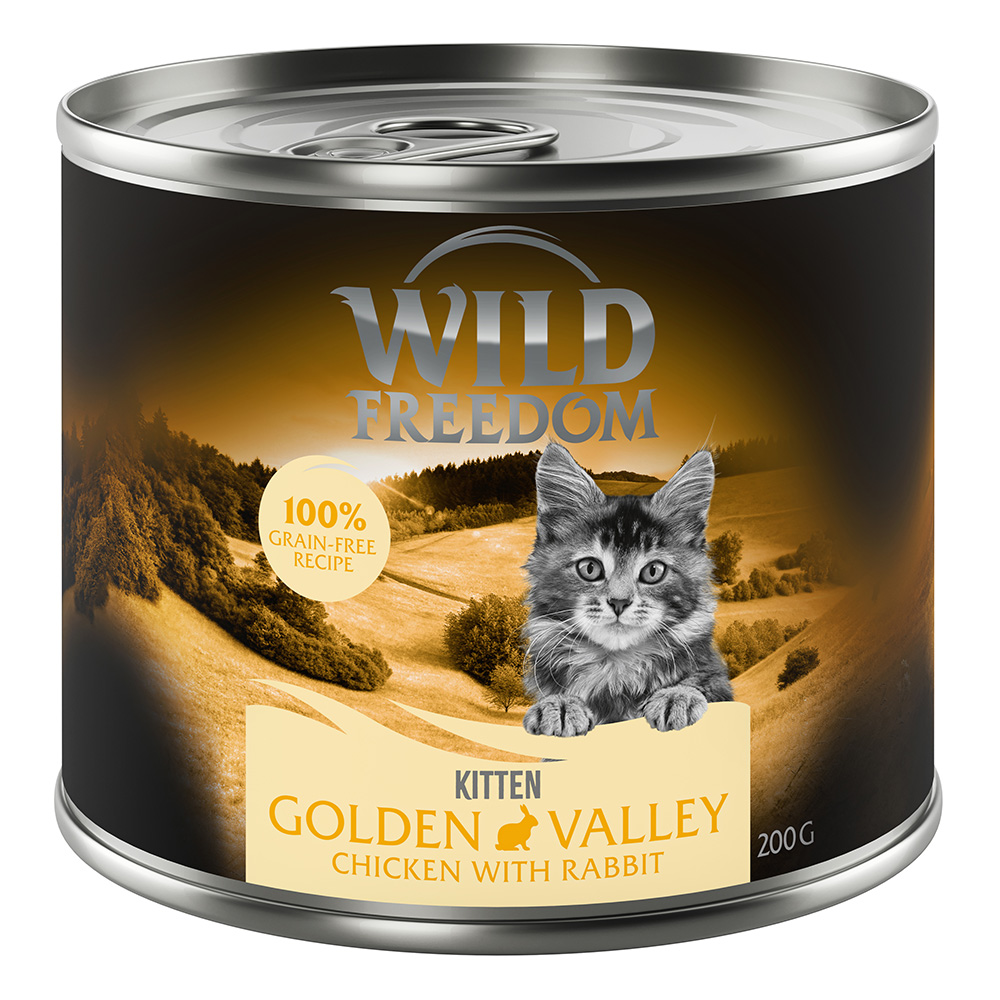 6x200g Kitten Rabbit & Chicken Golden Valley Wild Freedom Wet Cat Food