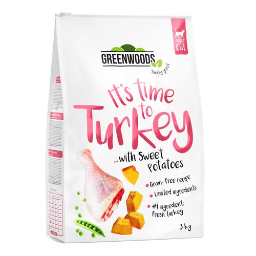 3kg Turkey, Sweet Potatoes, Pumpkin Greenwoods Dry Cat Food