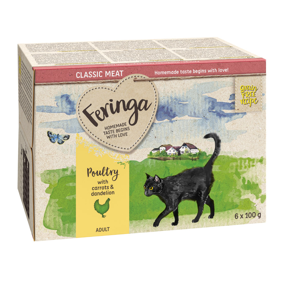 6x100g Poultry Trays Feringa Wet Cat Food