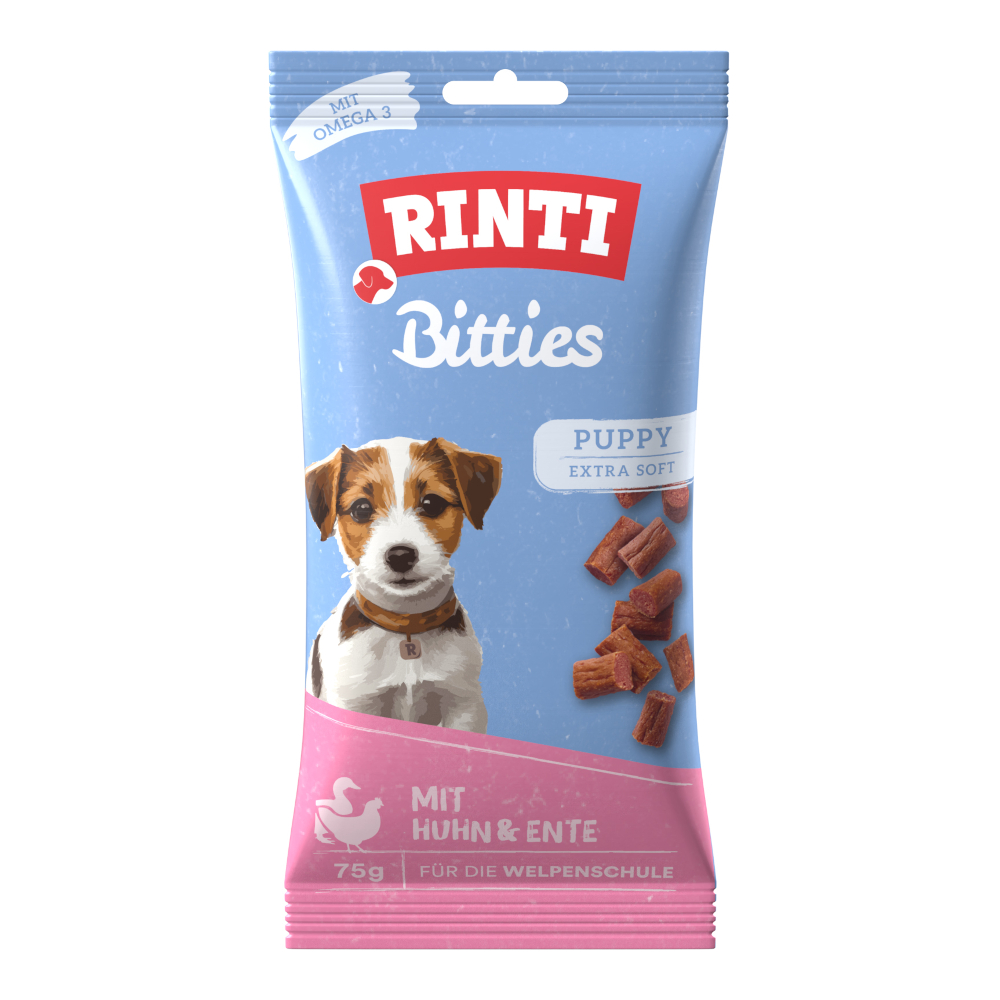 3x75g RINTI Extra Puppy Bites Chicken & Duck
