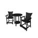 Red Barrel Studio® Phat Tommy Tall Outdoor Bistro Table & Chairs Set Plastic in Black | 35.5 W x 35.5 D in | Wayfair