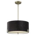 Latitude Run® 3 - Light Single Drum Pendant Fabric in Black/Yellow | 9 H x 20 W x 20 D in | Wayfair 0C9CFD6E1F94471A94184215383FE755