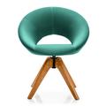 Armchair - Corrigan Studio® Mid Century Modern Swivel Accent Chair Fabric Armchair Velvet Living Room Blue Wood/Velvet in Green | Wayfair