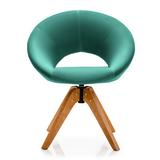 Armchair - Corrigan Studio® Mid Century Modern Swivel Accent Chair Fabric Armchair Velvet Living Room Blue Wood/Velvet in Green | Wayfair