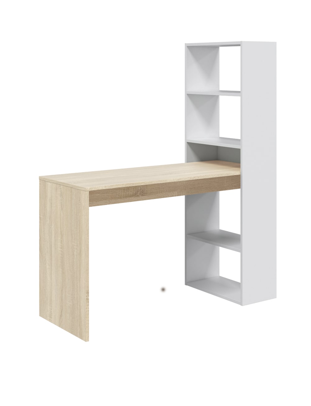 Bureau effet bois beige, blanc 120x53 cm