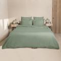 Housse de couette satin de coton 260x240 vert pistache