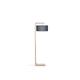 Lampadaire bambou abat-jour lin gris fonc√©, h. 174cm