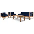 HiTeak Furniture SoHo 4-Piece Outdoor Deep Seating Sofa Set - HLS-SS-N